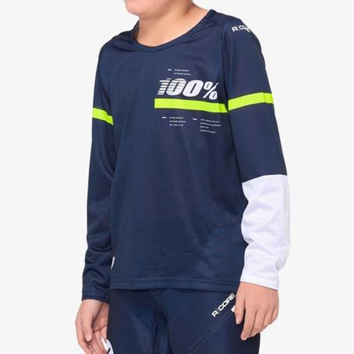 100% R-CORE Youth Jersey Dark Blue/Yellow